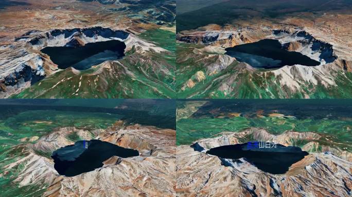 3D动画AE模板吉林长白山天池地球俯冲