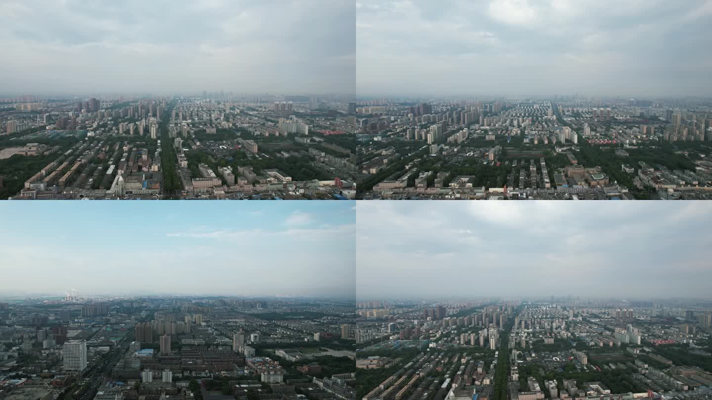 山东淄博城市大景航拍