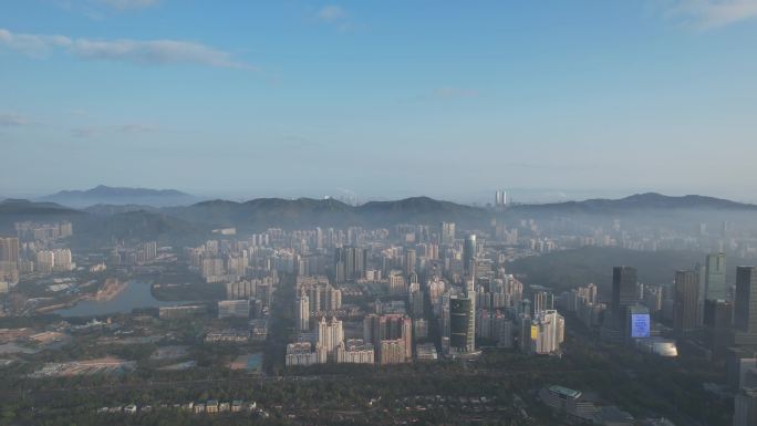 深圳福田香蜜湖全景航拍