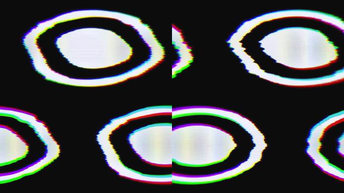 抽象的数字艺术在黑色的背景上描绘了五彩缤纷的戒指，类似于通过棱镜折射的现代诠释，具有充满活力的RGB