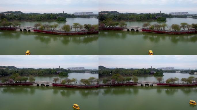 惠州城市建筑西湖冬季风光山水风景航拍