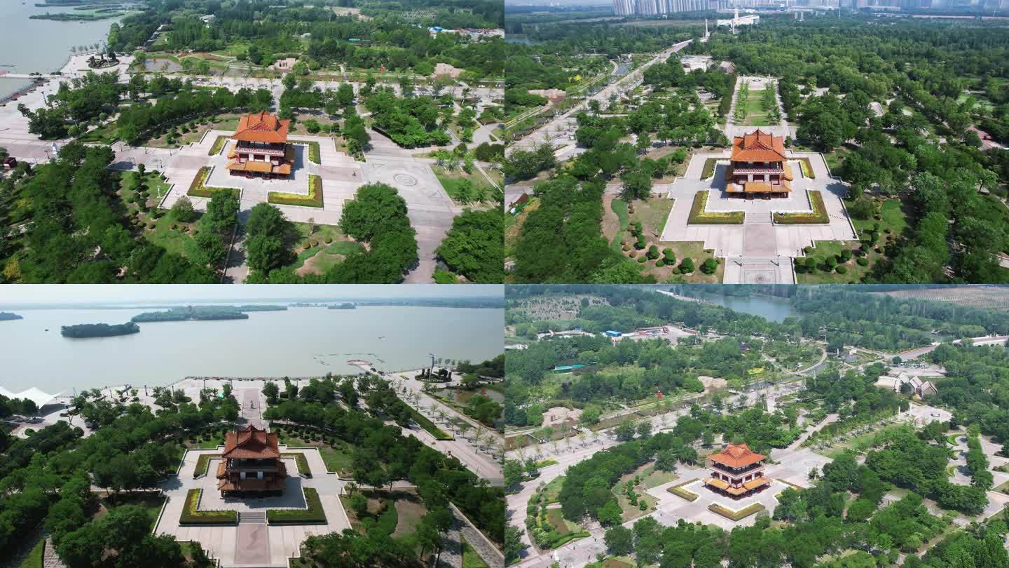 山东济宁太白湖景区航拍