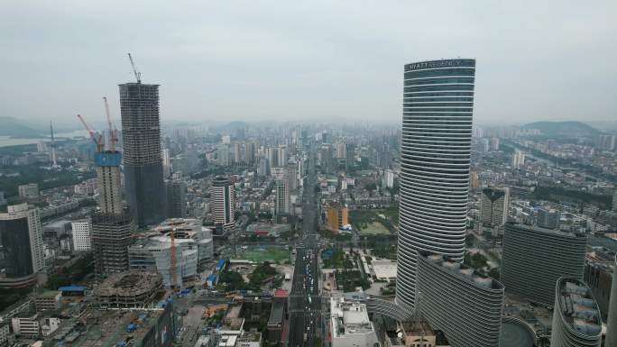 江苏徐州城市地标苏宁广场航拍