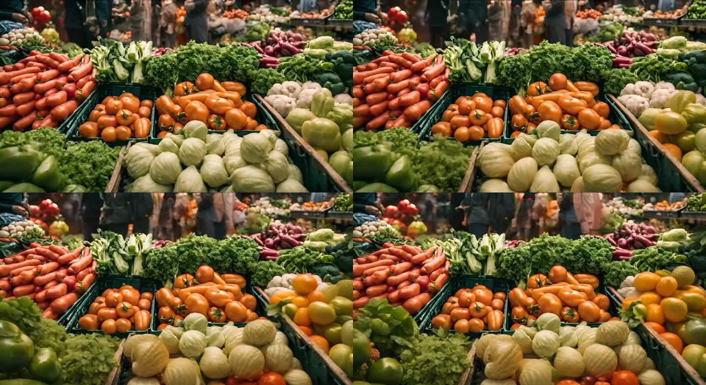 超市里的瓜果蔬菜