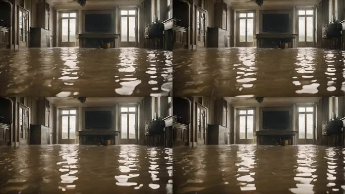 洪涝灾害水灾淹没房屋