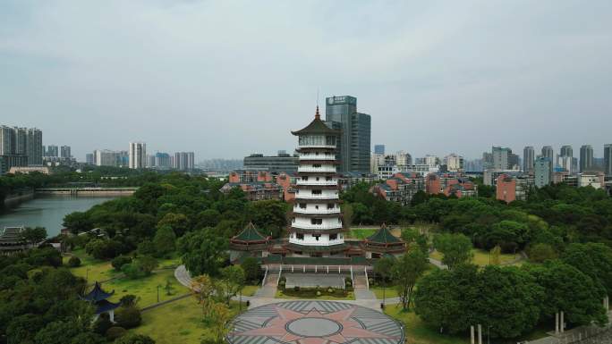 湖南长沙烈士公园潇湘塔航拍