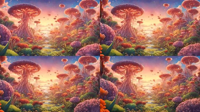 科幻蘑菇云层视频素材