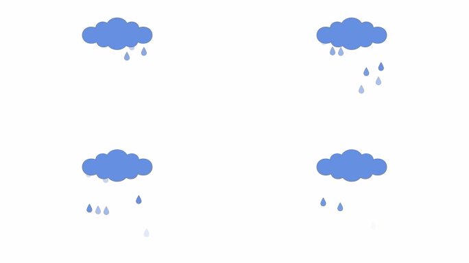 雨云雨滴滴线2D对象动画