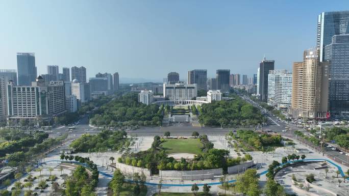 惠州市政府办公大楼航拍惠州市人民政府建筑