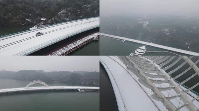 常德沾天湖大桥  雪景