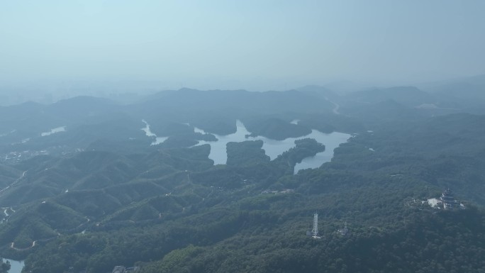 惠州市惠城红花湖景区航拍森林山川湖泊风景