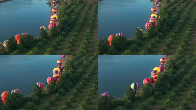 考莱克儿童节中五彩缤纷的热气球人物;无人机透露