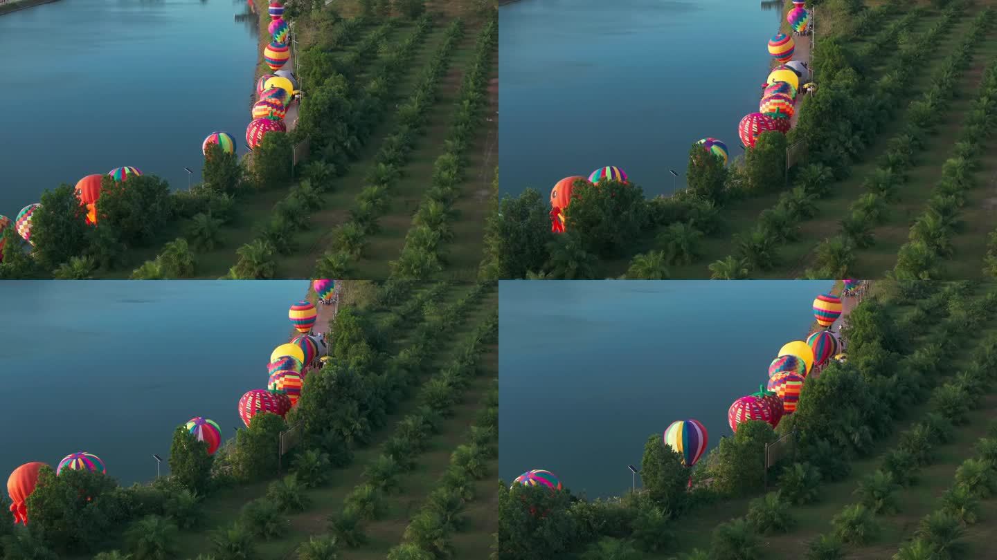 考莱克儿童节中五彩缤纷的热气球人物;无人机透露