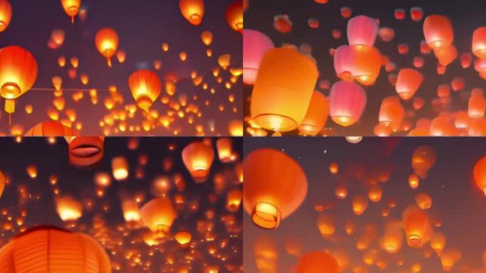 蛇年过年新年春节元宵节孔明灯宽屏超宽屏