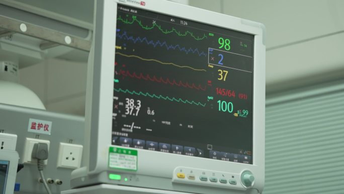 医院重症监护室生命体征监护仪空镜