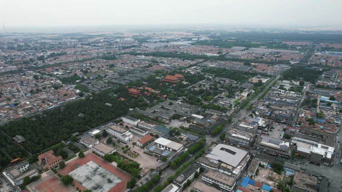 山东曲阜城市建设航拍