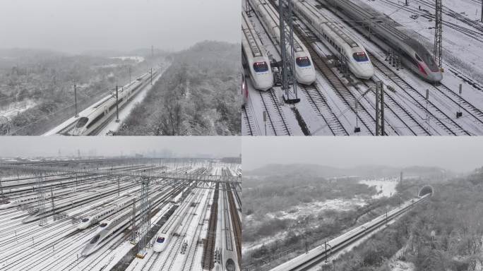 冰天雪地高铁动车组行驶