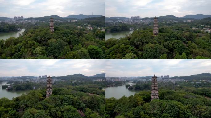 惠州城市建筑西湖冬季风光山水风景航拍