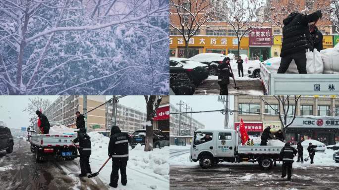 4k 冻雨天气撒盐 铲雪