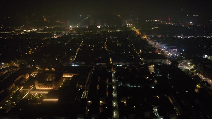苏州城市夜景交通航拍