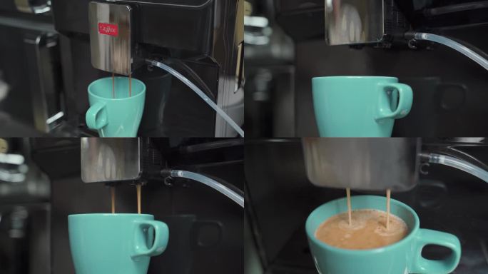 使用咖啡机的特写素材-4k
