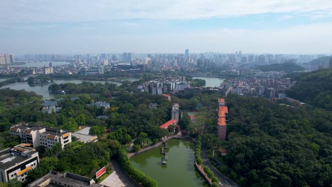 惠州城市建筑西湖冬季风光山水风景航拍