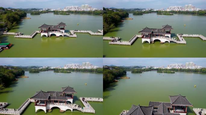 惠州城市建筑西湖冬季风光山水风景航拍