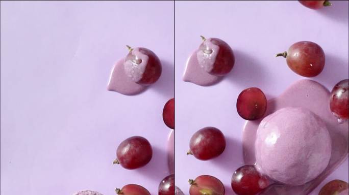 紫葡萄味冰淇淋球广告