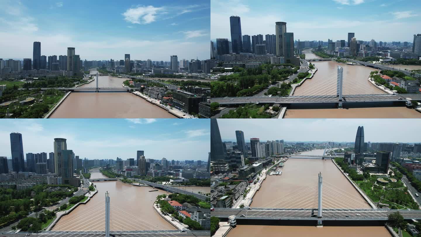 宁波甬江大桥交通航拍