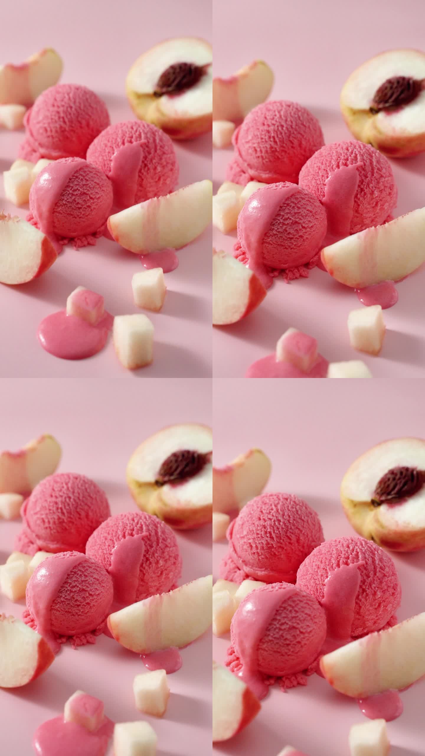 水蜜桃味冰淇淋球广告