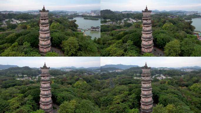 惠州城市建筑西湖冬季风光山水风景航拍