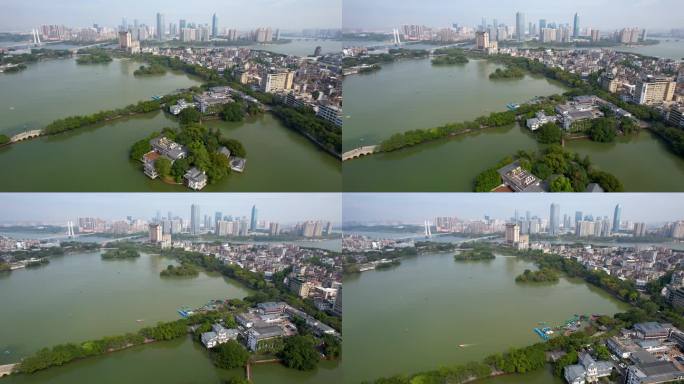 惠州城市建筑西湖冬季风光山水风景航拍