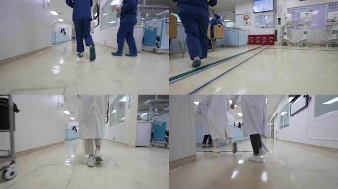 医院重症监护室重症科医生忙碌脚步