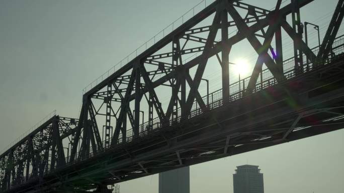 航拍哈尔滨松花江铁路大桥5