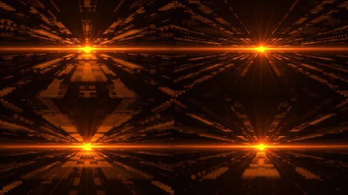数字数据流。橙色背景。橙色未来流。抽象的背景。能量射线和光。数据传输。4K抽象运动背景。股票视频