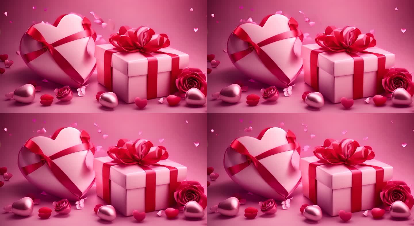 情人节礼物视频素材背景