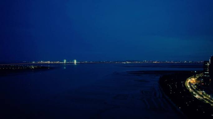 福建泉州城市夜景航拍