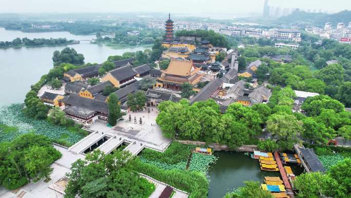 江苏镇江金山寺5A景区航拍