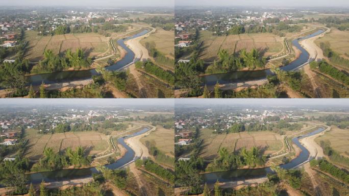 无人机拍摄的乡村公路航拍图。