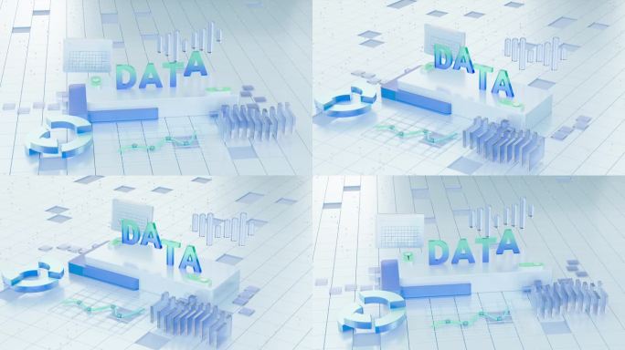 数字数据网二进制代码运行，大数据概念，深蓝色数字网格点线，3d渲染