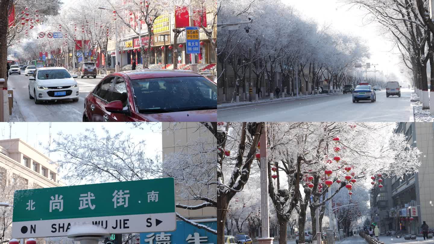 甘肃酒泉冬天街景合集