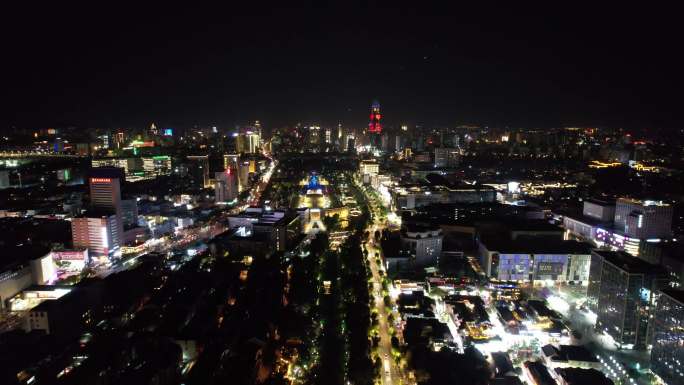 济南宽厚里夜景航拍