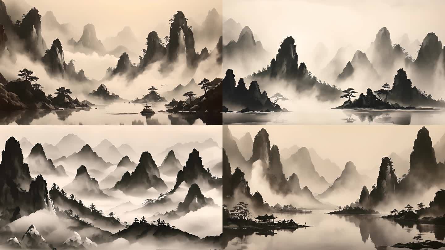 中国黑白水墨画