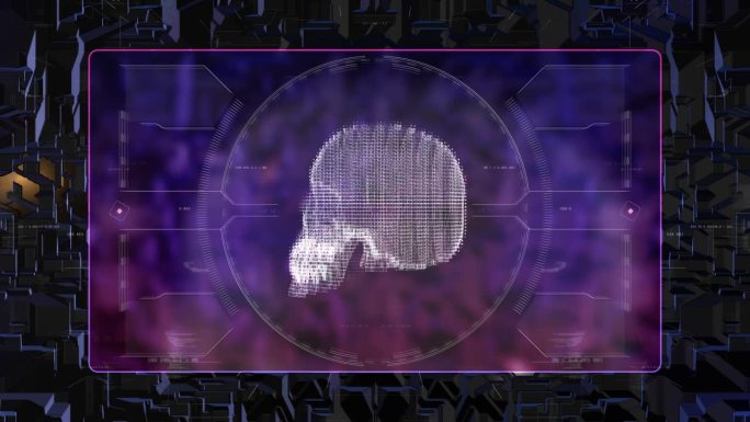人类头骨x射线技术投影