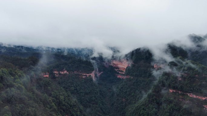 江津四面山土地岩景区航拍 4K