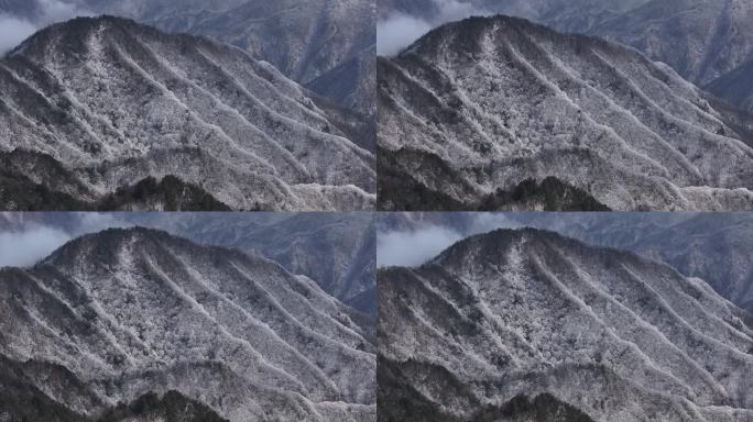 秦岭 雪景 雾凇 高清 4k 航拍