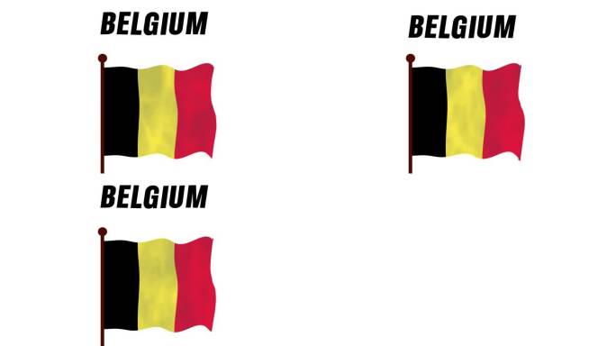 比利时升旗动画视频，介绍国名和国旗4K解析度。