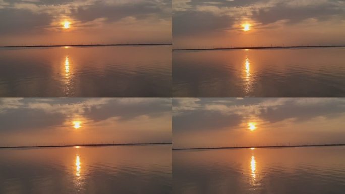 洪泽湖的傍晚 夕阳