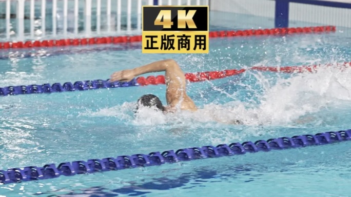 游泳运动员  冠军泳道慢动作