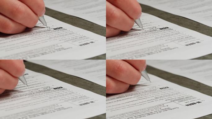 空白W-9和表格W8-BEN或8W美国个人所得税申报表和国税局。纳税观念。提交税务文件